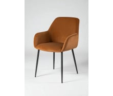 Стул обеденный с подлокотниками Терра М-220, для кухни, столовой, мохер Карамель/черный, 830х550х580 мм