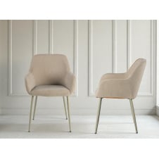 Комплект обідніх стільців Терра М-220 (2 шт.) з підлокітниками, мохер Макадамія/капучино, для кухні, їдальні, 830×550×580 мм