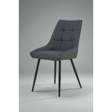 Стілець обідній Мілано М-75 для кухні, їдальні, кафе зі штучної шкіри Сірий/чорний 890х510х605 мм