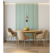 Комплект обідніх стільців Терра М-220 (4 шт.) з підлокітниками, мохер Макадамія/капучіно, для кухні, їдальні, 830×550×580 мм