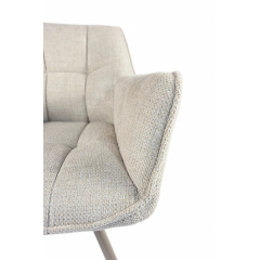 Комплект стільців обідніх Осло М-235 (4 шт.) з підлокітниками, для їдальні, кухні, тканина фактурна Папірус/капучино, 850х600х610 мм Житомир