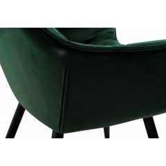 Комплект обеденных стульев Арис М-65 (6 шт.) с подлокотниками, велюр Изумруд/черный, для кухни, столовой, 860×580×590 мм Лубны