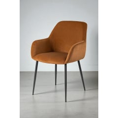 Комплект обеденных стульев Терра М-220 (2 шт.) с подлокотниками, мохер Карамель/черный, для кухни, столовой, 830×550×580 мм Энергодар