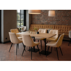 Комплект обідніх стільців Мілано М-75 (6 шт.), шкірзам Капучіно/чорний, для кухні, їдальні, кафе, 890×510×605 мм Кропивницький