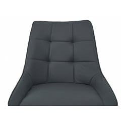 Комплект обідніх стільців Мілано М-75 (4 шт.), шкірзам Сірий/чорний, для кухні, їдальні, кафе, 890×510×605 мм Житомир