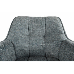 Стілець обідній з підлокітниками Осло М-235, для кухні, їдальні, фактурна тканина Графіт/чорний, 850х600х610 мм Кропивницький