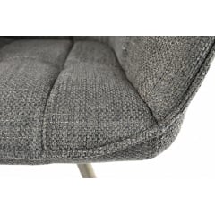 Комплект стульев обеденных Осло М-235 (6 шт.) с подлокотниками, для столовой, кухни, ткань фактурная Серый агат/капучино, 850х600х610 мм Весёлое