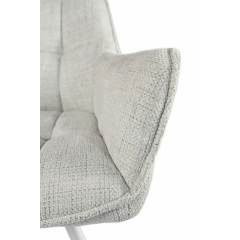 Комплект стульев обеденных Осло М-235 (4 шт.) с подлокотниками, для столовой, кухни, ткань фактурная Нежно белый/белый, 850х600х610 мм Миргород