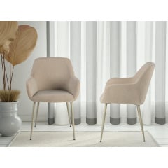 Комплект стульев обеденных Терра М-220 (6 шт.) с подлокотниками, мохер Макадамия/капучино, для кухни, столовой, 830×550×580 мм Мелитополь