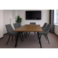 Комплект обеденных стульев Милано М-75 (2 шт.), кожзам Серый/черный, для кухни, столовой, кафе, 890×510×605 мм Киев