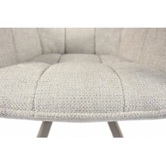 Стул обеденный с подлокотниками Осло М-235, для кухни, столовой, ткань фактурная Папирус/капучино, 850х600х610 мм Боярка