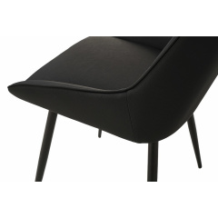 Комплект обідніх стільців Мілано М-75 (4 шт.), шкірзам Чорний/чорний, для кухні, їдальні, кафе, 890×510×605 мм Кропивницький