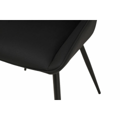 Комплект обідніх стільців Мілано М-75 (6 шт.), шкірзам Чорний/чорний, для кухні, їдальні, кафе, 890×510×605 мм Кропивницький