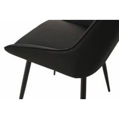 Комплект обеденных стульев Милано М-75 (2 шт.), кожзам Черный/черный, для кухни, столовой, кафе, 890×510×605 мм Кременец