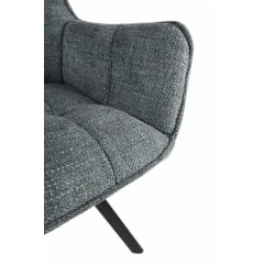 Комплект стульев обеденных Осло М-235 (2 шт.) с подлокотниками, для столовой, кухни, ткань фактурная Графит/черный, 850х600х610 мм Березно