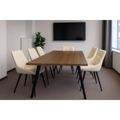 Комплект обеденных стульев Милано М-75 (6 шт.), кожзам Айвори/черный, для кухни, столовой, кафе, 890×510×605 мм Киев