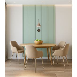 Комплект стульев обеденных Терра М-220 (4 шт.) с подлокотниками, мохер Макадамия/капучино, для кухни, столовой, 830×550×580 мм