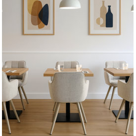 Комплект стульев обеденных Осло М-235 (6 шт.) с подлокотниками, для столовой, кухни, ткань фактурная Папирус/капучино, 850х600х610 мм