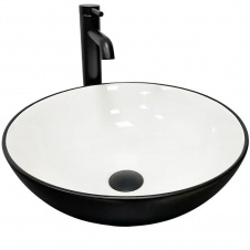 Раковина накладна VBI Amalfi Black White біла/чорна (VBI-013401)
