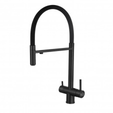 Змішувач для кухні Nett GFВ-56 двоважільний, чорний (034420)