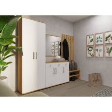 Передпокій Polo (Поло) Комплект 2, Готові кольорові рішення Дуб Крафт білий