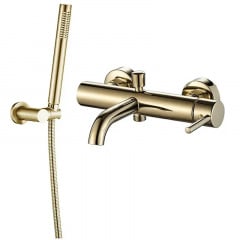 Змішувач для ванни і душу VBI Milano Gold настінний золото глянець (VBI-050106GL) Николаев