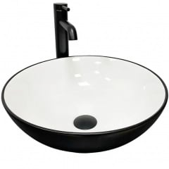 Раковина накладна VBI Amalfi Black White біла/чорна (VBI-013401) Кременец