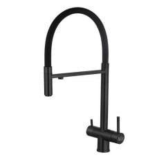 Змішувач для кухні Nett GFВ-56 двоважільний, чорний (034420) Новая Каховка