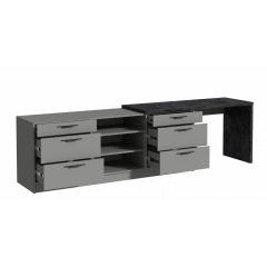 Тумба під ТБ Rosso/Россо з шухлядами 3000х600х804, Готові кольорові рішення Бетон світлий Днепр