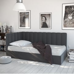 Односпальне кутове ліжко Бакарді Sentenzo софа з м'якими спинкою та узголів'ям для дитячої спальні Київ