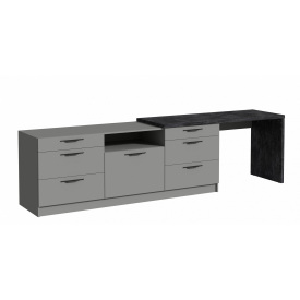 Тумба під ТБ Rosso/Россо з шухлядами 3000х600х804, Готові кольорові рішення Дуб Евок скам'янілий