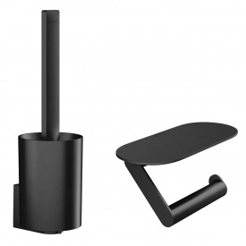 Набір аксесуарів 2в1 для туалету Hansgrohe WallStoris чорний матовий (27969670)
