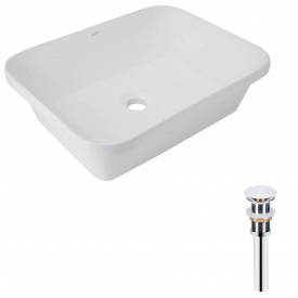 Раковина врізна Qtap Scorpio 510х390х145 біла з донним клапаном PU02 (QT1411K490WN47290)