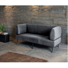 Диван із підлокітниками Tobi Sho Бенно-1 офісний з конусною ногою 2000х720х750 велюр Emilia 93 GREY Нова Прага