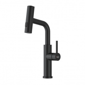 Змішувач для кухн водоспад з висувною лійкою Nett LB-35 чорний (033020)
