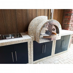 Помпейская печь для пицы с бетонным столом «Гарден Шеф» Кремовый мармур Ніжин