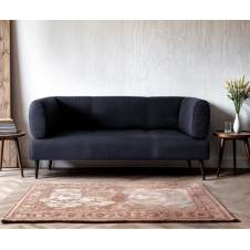 Диван з підлокітниками Tobi Sho Бенно-1 офісний з конусною ногою 1400х720х750 велюр Emilia 97 GRAPHITE