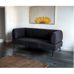 Диван с подлокотниками Tobi Sho Бенно-1 офисный с конусной ногой 1500х720х750 велюр Emilia 97 GRAPHITE Курень