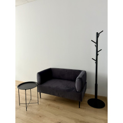 Крісло з підлокітниками Tobi Sho Бенно-1 офісне з конусною ногою 1000х720х750 велюр Emilia 97 GRAPHITE Петрове