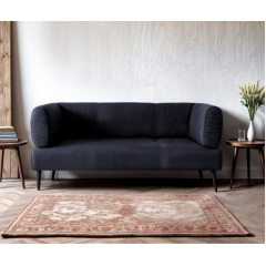 Диван з підлокітниками Tobi Sho Бенно-1 офісний з конусною ногою 1400х720х750 велюр Emilia 97 GRAPHITE Доманівка