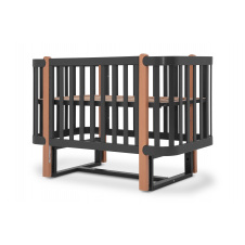 Ліжечко для немовлят Казка-2 (69 × 126 см, з маятником ДСП, темно-сірий)