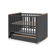 Ліжечко для немовлят Ранок-1 (68,4 × 122,9 см, з маятником, з шухлядою, темно-сірий) Николаев