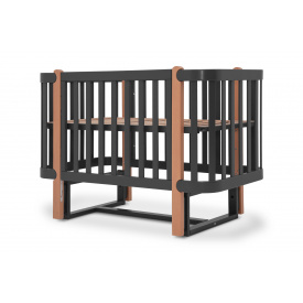 Ліжечко для немовлят Казка-2 (69 × 126 см, з маятником ДСП, темно-сірий)