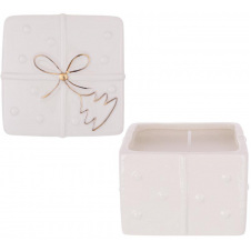 Интерьерный подсвечник Bona Golden Bow Christmas tree 8x8 см Белый (DP261636)