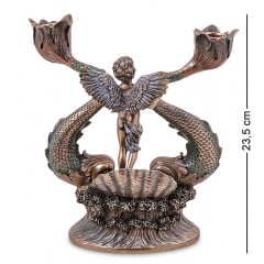 Подсвечник-фигурка Veronese Ангелок Cherub 23.5 см Коричневый (AL229083) Киев
