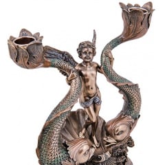 Подсвечник-фигурка Veronese Ангелок Cherub 23.5 см Коричневый (AL229083) Киев