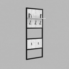 Прихожая в коридор Tobi Sho Остин ПЛ/1 в стиле Лофт с зеркалом, 1780x350x1900 мм Дуб крафт белый Черкассы