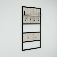 Прихожая в коридор Tobi Sho Остин ПЛ/1 в стиле Лофт с зеркалом, 2180x350x1900 мм Дуб крафт белый Черкассы