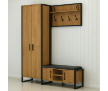 Комплект у передпокої Tobi Sho Рейден ПЛ/5 в стилі Лофт без дзеркала, 1520x350x1900 мм Фаєрвуд