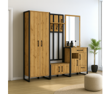 Передпокій у коридор Tobi Sho Бронкс ПЛ/2 у стилі Лофт із дзеркалом, 2580x350x1900 мм Дуб аппалачі